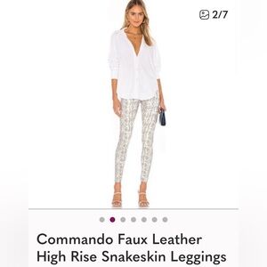 Commando Faux Leather Animal Snakeskin Legging size L